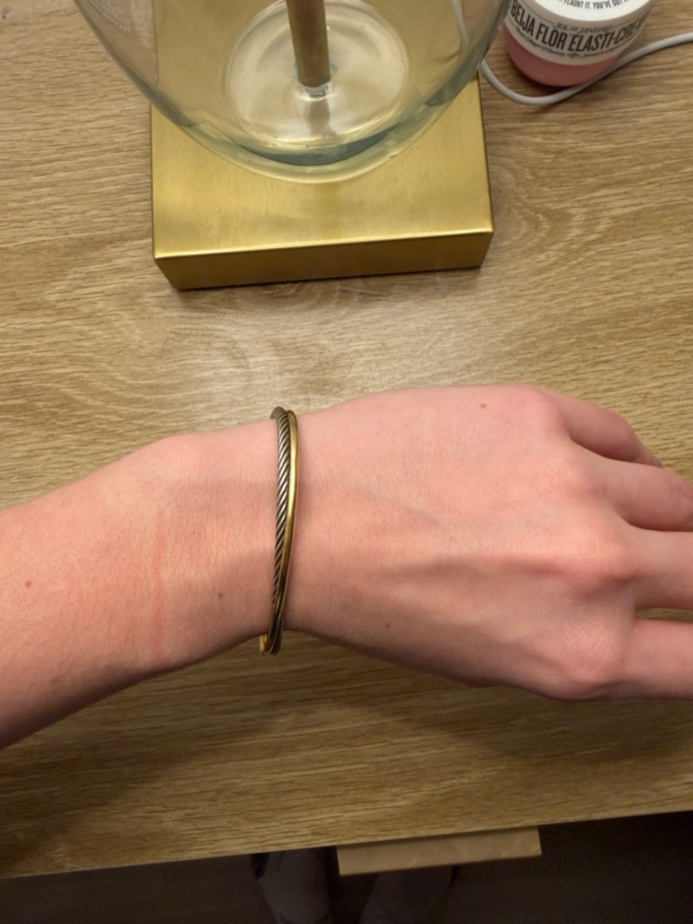 David Yurman Two-Tone Cable Bracelet in Gold and Silver - Picture 6 of 8